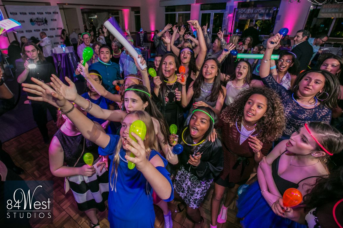 Partying crowd of kids
