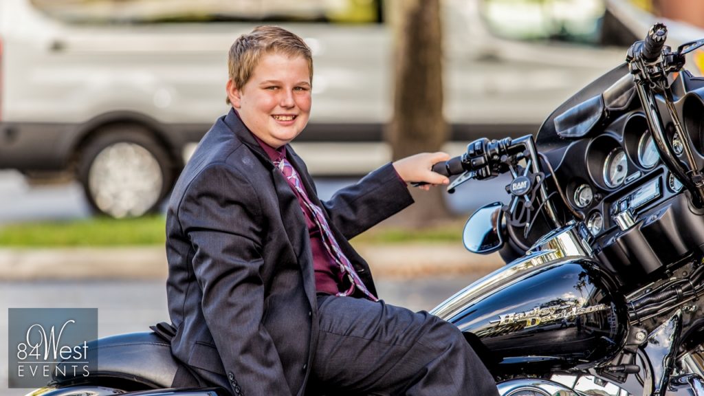 portrait on motorcycle