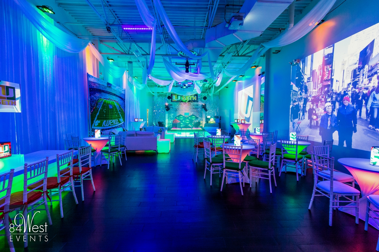 Seth's Miami Hurricanes themed Bar Mitzvah at A9 Event Space - South  Florida Mitzvah Production by 84 WEST EVENTS