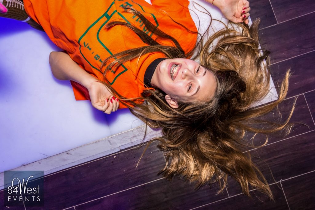 party guest laying on floor